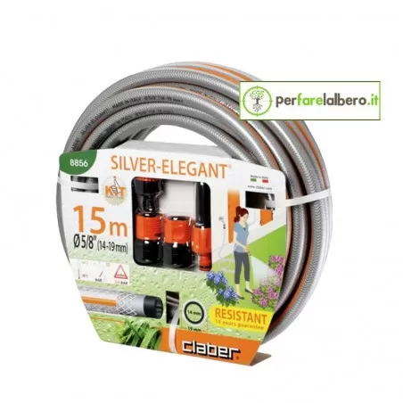 Kit Tubo da giardino 15 M Claber Silver Elegant 2