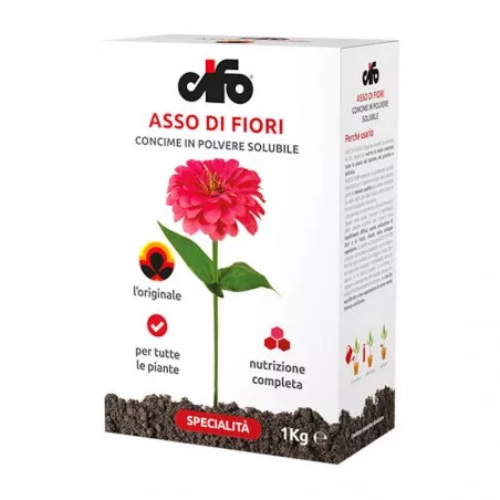 Asso di fiori Concime 20-20-20 + microelementi in polvere solubile 1 kg