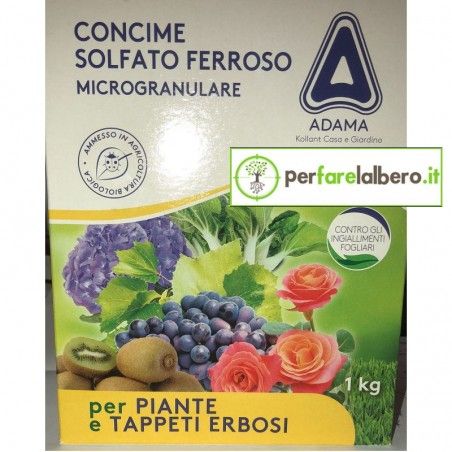 Concime Solfato Ferroso Microgranulare Cura Tappeti Erbosi 1 kg