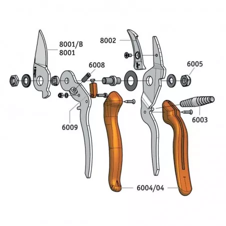 Pruning shears LOWE Anvil shears with curved blade 8.104