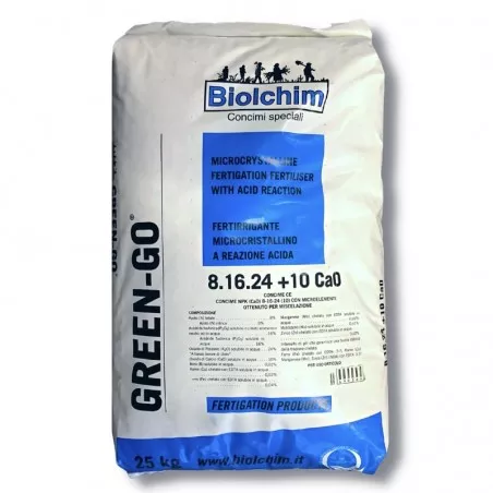 GREEN-GO Biolchim 8 16 24 + 10 CaO Concime Fertirrigazione 25 kg