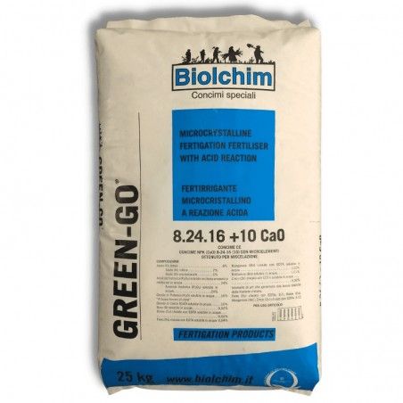 GREEN-GO Biolchim 8 24 16 + 10 Nawóz CaO Fertygacja 25 kg