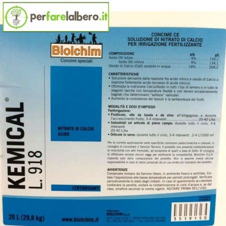 KEMICAL L. 918 Biolchim fertilizer CE Calcium Nitrate 20L