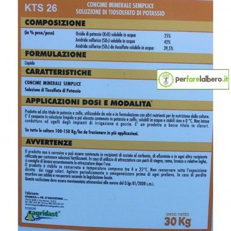KTS 26 Nawóz mineralny płynny Tiosiarczan potasu 30 kg
