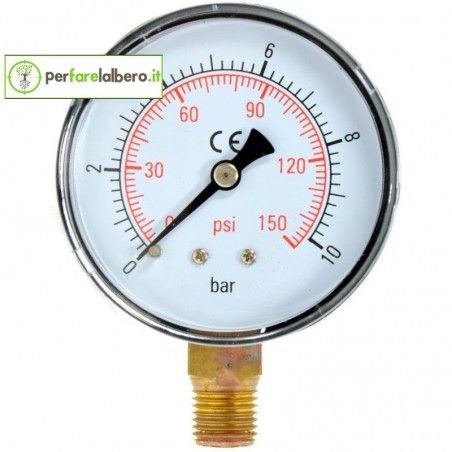 Trockenmanometer Druckmessung 0 - 10 BAR - 1/4 Zoll - DIAM. 60 MM