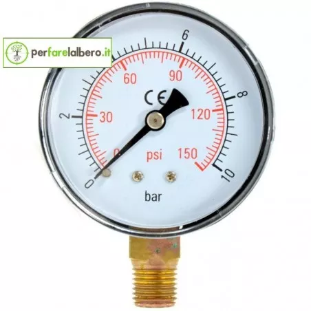Dry pressure gauge Pressure measurement 0 - 10 BAR - 1/4 inch - DIAM. 60 MM