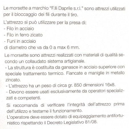 Morsetta leggera per Tendifilo 23217 fili fino a 6 mm 2