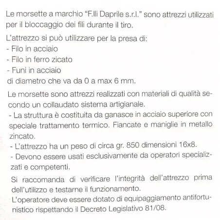 Morsetta leggera per Tendifilo 23217 fili fino a 6 mm 2