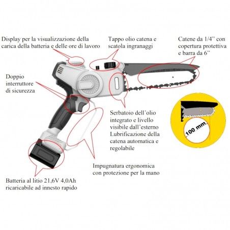 Chainsaw Battery-powered chain pruner Lithium KVS6000 2