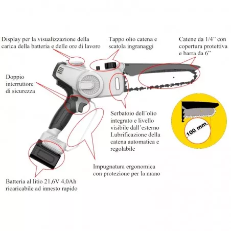 Chainsaw Battery-powered chain pruner Lithium KVS6000 2