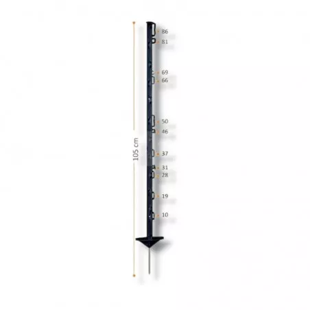 Plastic Bollard L900 Black 105 cm for electric fences