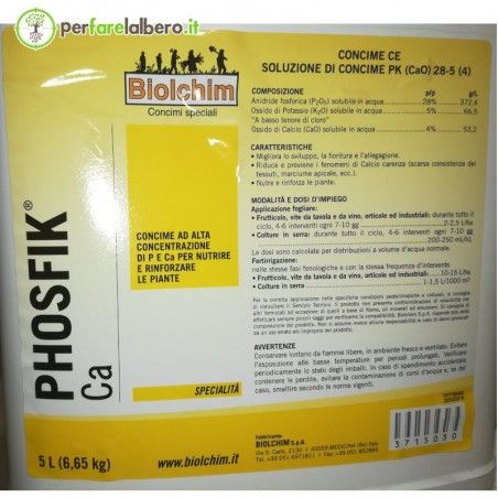 Phosfik Ca Biolchim soluzione di concime PK (CaO) 28-5 (4) 5 L