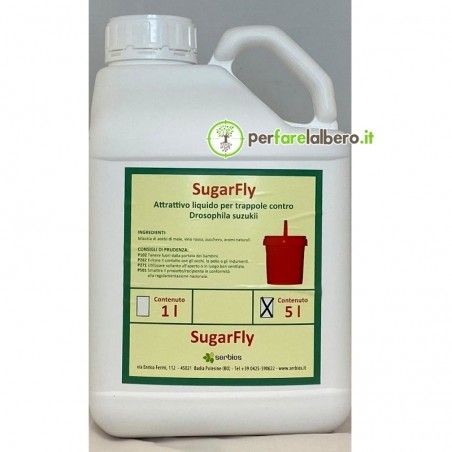 SugarFly Attrattivo liquido per Drosophila suzukii Moscerino dei piccoli frutti 5L