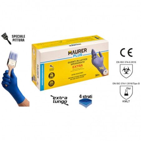 Extra widerstandsfähige verdickte Latexhandschuhe MAURER Plus XL 50 Stück
