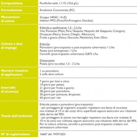Revolution Sipcam Erbicida Spollonante Disseccante piraflufen 1L