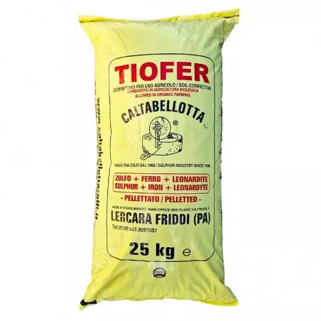 TIOFER Concime Biologico correttivo ZOLFO FERRO LEONARDITE 25 kg