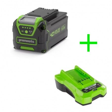 Greenworks GSK40 B4 4H Akkuladegerät + Akku