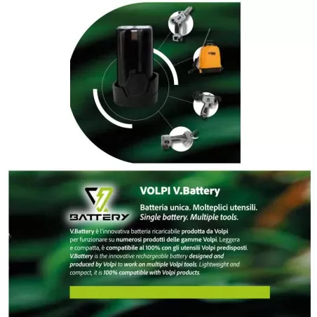 Pompa a spalla a batteria V.Black Vita 12L Volpi Originale