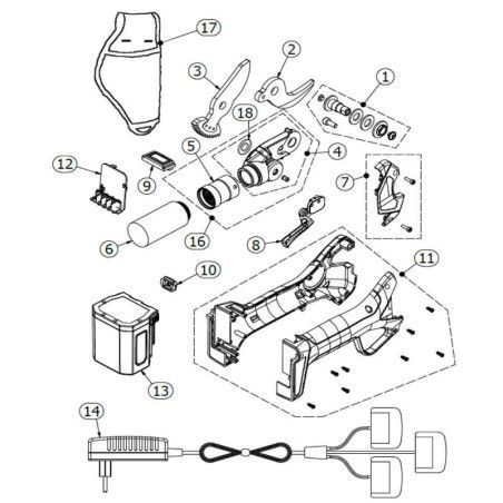 Forbice da potatura a batteria KV390 Volpi Originale