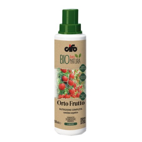 Concime liquido Bio Natura Orto Frutto Cifo ideale per ortaggi, frutti e aromatiche. 500 ml