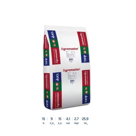 Agromaster NPK 15-9-15 ​+ ​Ca ​+ ​Mg ​+ ​S concime granulare a cessione controllata  25 kg