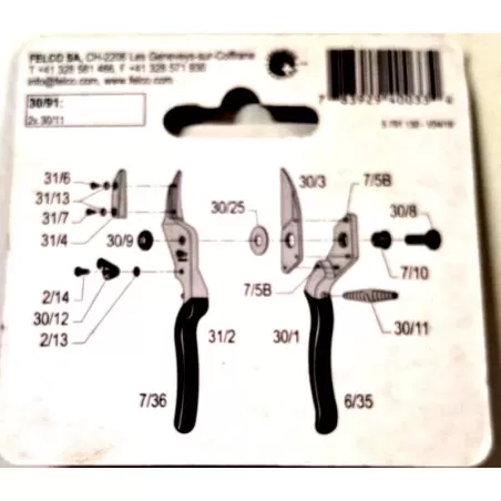 FELCO 30/91 kit 2 molle di ricambio per cesoie 30, 31 e 32 2
