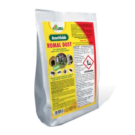 Romal Dust 5 kg insetticida in polvere per formiche blatte pulci e zecche