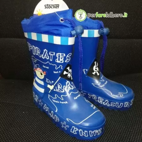 Piratenstiefel für Kinder in Gummi Stocker Blau 1227 2