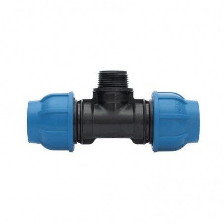 90° 916 tee compression fitting with fil. male
