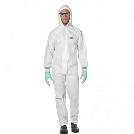 Jednorazowe kombinezony ochrony chemicznej LIGHT900 laminowane 65g z kapturem