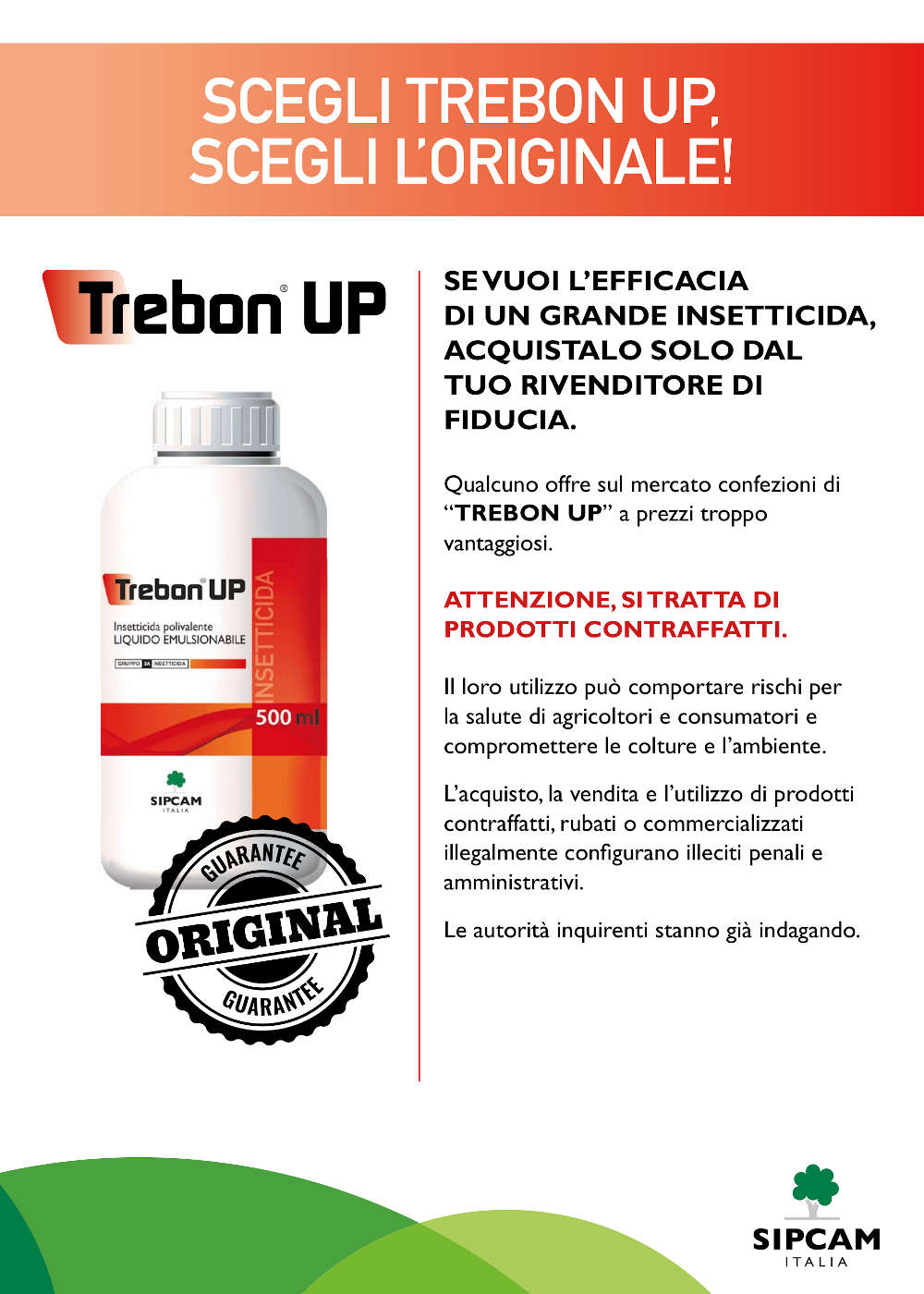 TREBON UP Insetticida polivalente etofenprox SIPCAM 500 ml